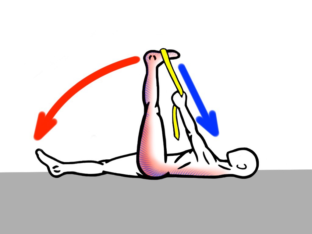 Stretching - PNF Stretch - Contract:Relax - Supine Leg Lift with Strap for the Posterior Chain